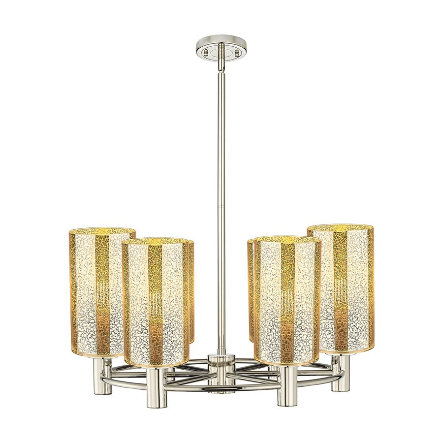 Innovations Crown Point 6Lt 24" Stem Chandelier/7" PN/MC - 434-6CR-PN-G434-7ME