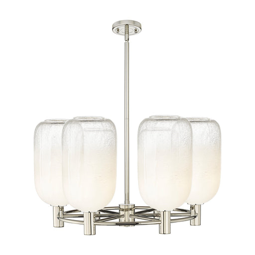 Innovations Brookhaven Cloche 27in 6-Light Chandelier | Industrial Polished Nickel and Opal Glass | Dining Room & Kitchen | Model 434-6CR-PN-G482-7OP