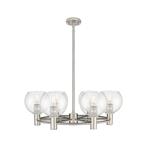 Innovations CP 6Lt 26" Athens Stem Chandelier, SN/CL - 434-6CR-SN-G122-6