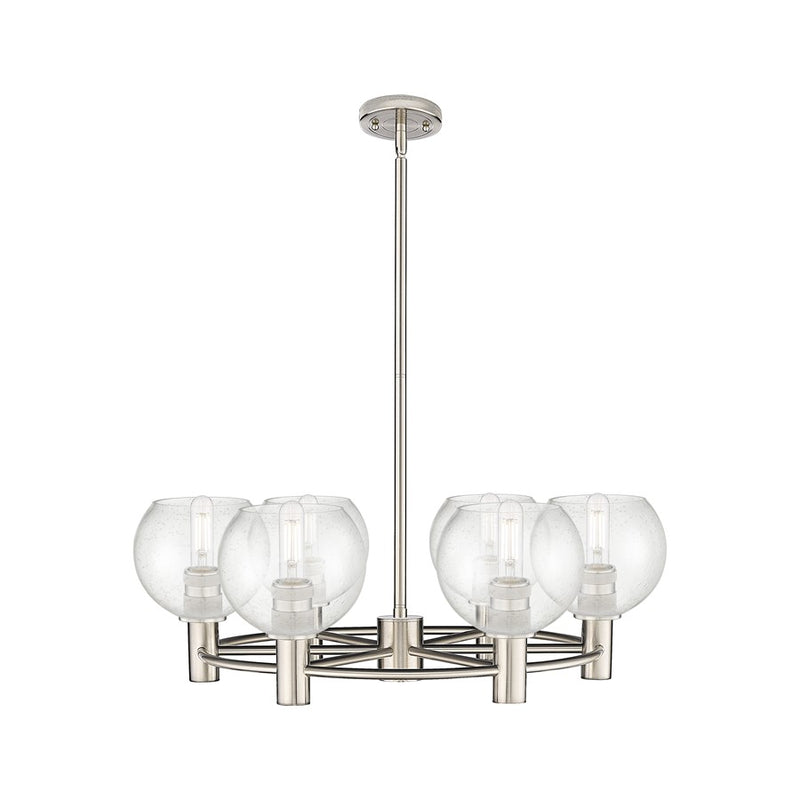 Innovations CP 6Lt 26" Athens Stem Chandelier, SN/SD - 434-6CR-SN-G124-6