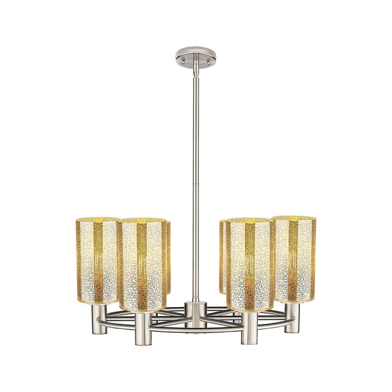 Innovations Crown Point 6Lt 24" Stem Chandelier/7" SN/MC - 434-6CR-SN-G434-7ME