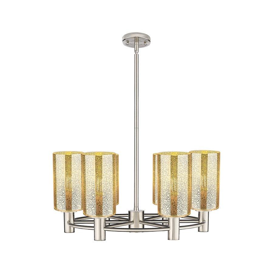 Innovations Crown Point 6Lt 24" Stem Chandelier/7" SN/MC - 434-6CR-SN-G434-7ME
