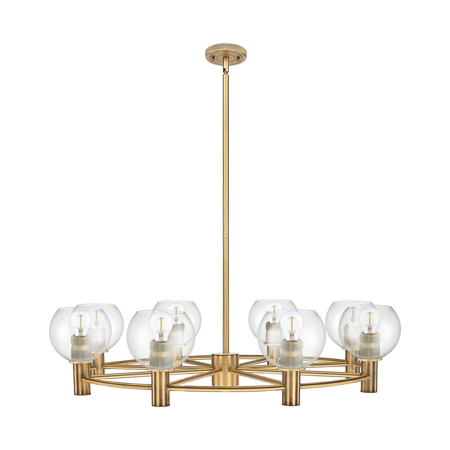 Innovations CP 8Lt 36" Athens Stem Chandelier, BB/CL - 434-8CR-BB-G122-6