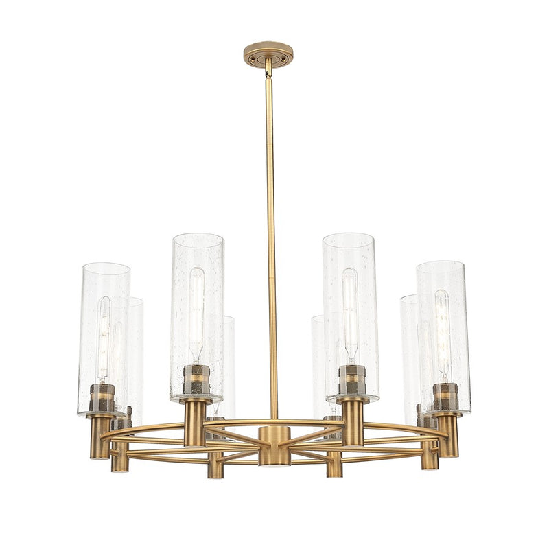 Innovations CP 8Lt 32" Stem Chandelier/12" BB/SD - 434-8CR-BB-G434-12SDY