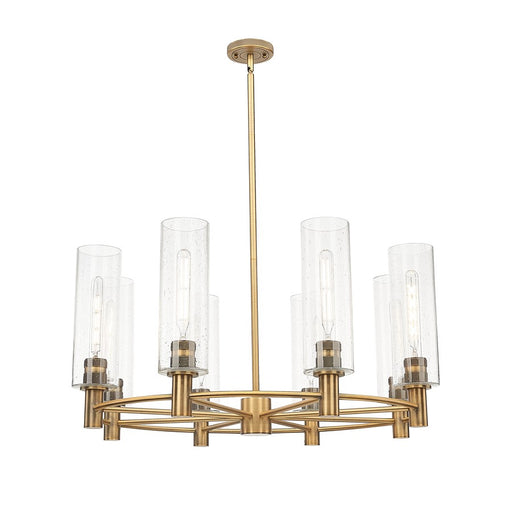 Innovations CP 8Lt 32" Stem Chandelier/12" BB/SD - 434-8CR-BB-G434-12SDY