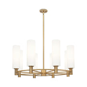 Innovations CP 8Lt 32" Stem Chandelier, 12" BB/WH - 434-8CR-BB-G434-12WH