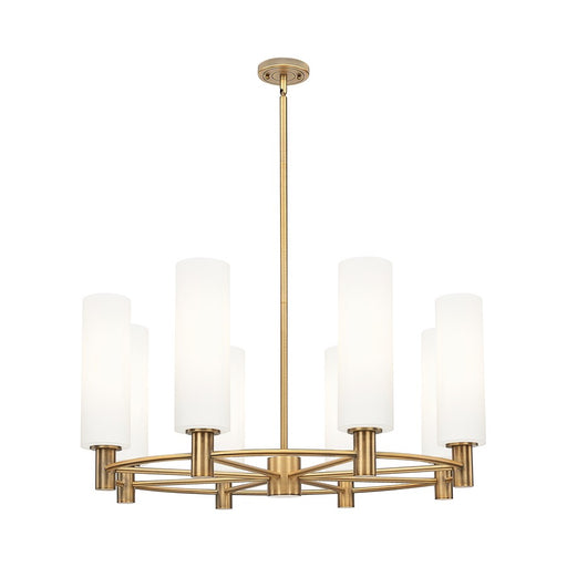 Innovations CP 8Lt 32" Stem Chandelier, 12" BB/WH - 434-8CR-BB-G434-12WH