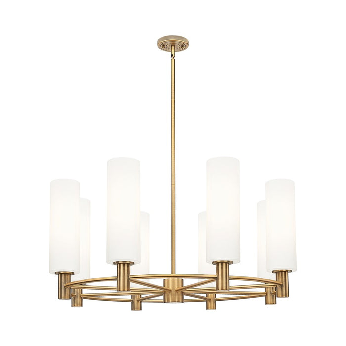 Innovations CP 8Lt 32" Stem Chandelier, 12" BB/WH - 434-8CR-BB-G434-12WH