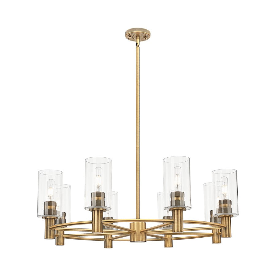 Innovations Crown Point 8Lt 32" Stem Chandelier/7" BB/CL - 434-8CR-BB-G434-7CL