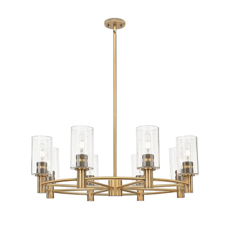 Innovations Crown Point 8Lt 32" Stem Chandelier/7" BB/SD - 434-8CR-BB-G434-7SDY