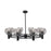 Innovations CP 8Lt 36" Stem Chandelier, BK/SM - 434-8CR-BK-G1213-6SM