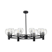 Innovations CP 8Lt 36" Athens Stem Chandelier, BK/Seed - 434-8CR-BK-G124-6