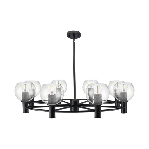Innovations CP 8Lt 36" Athens Stem Chandelier, BK/Seed - 434-8CR-BK-G124-6