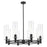 Innovations Crown Point 8Lt 32" Stem Chandelier/12" BK/CL - 434-8CR-BK-G434-12CL