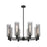 Innovations Crown Point 8Lt 32" Stem Chandelier/12" BK/SM - 434-8CR-BK-G434-12SM