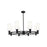 Innovations CP 8Lt 32" Stem Chandelier, 7" BK/WH - 434-8CR-BK-G434-7WH