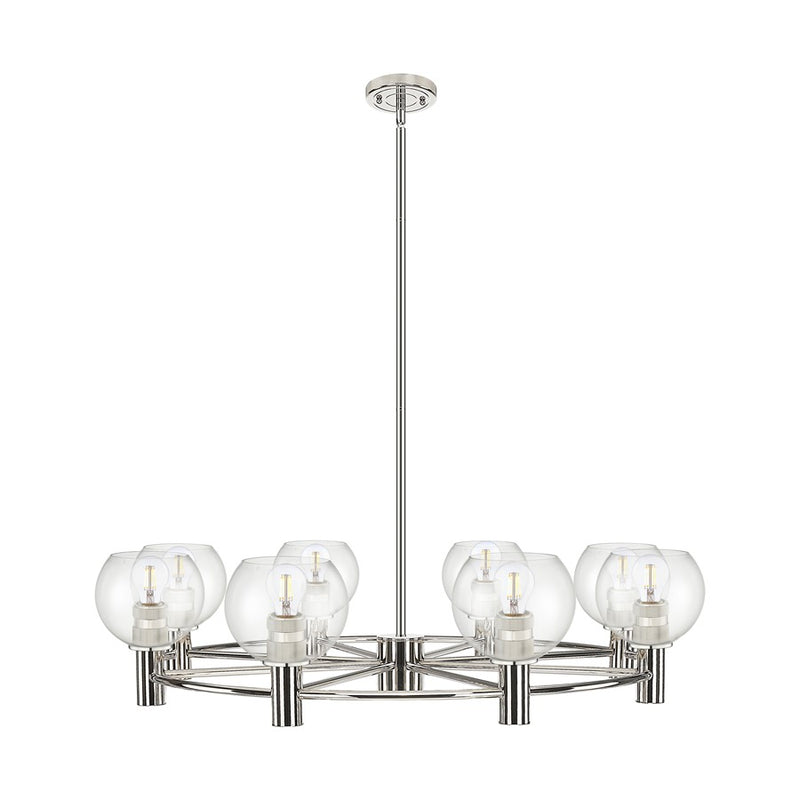 Innovations CP 8Lt 36" Athens Stem Chandelier, PN/CL - 434-8CR-PN-G122-6