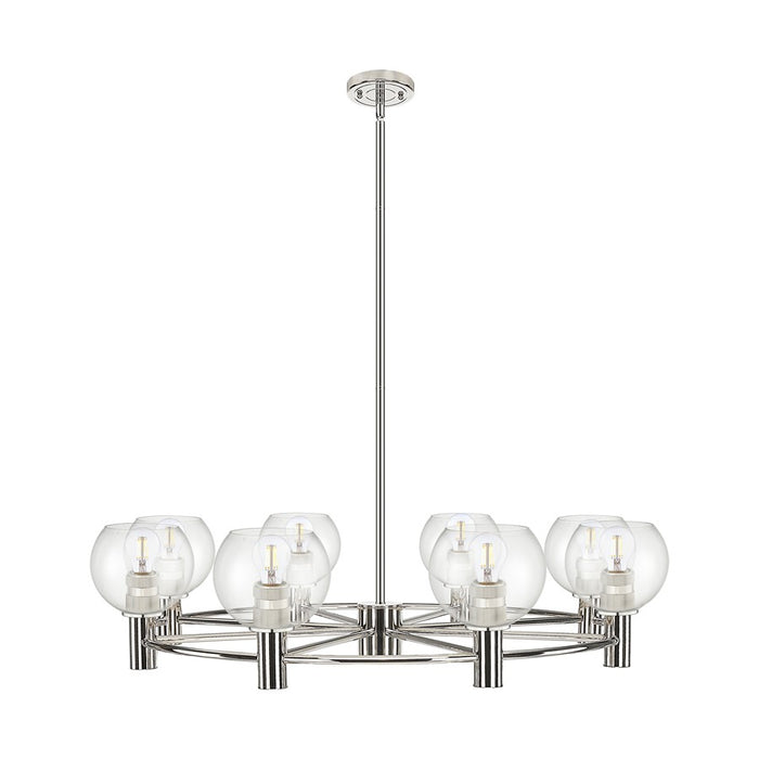 Innovations CP 8Lt 36" Athens Stem Chandelier, PN/CL - 434-8CR-PN-G122-6