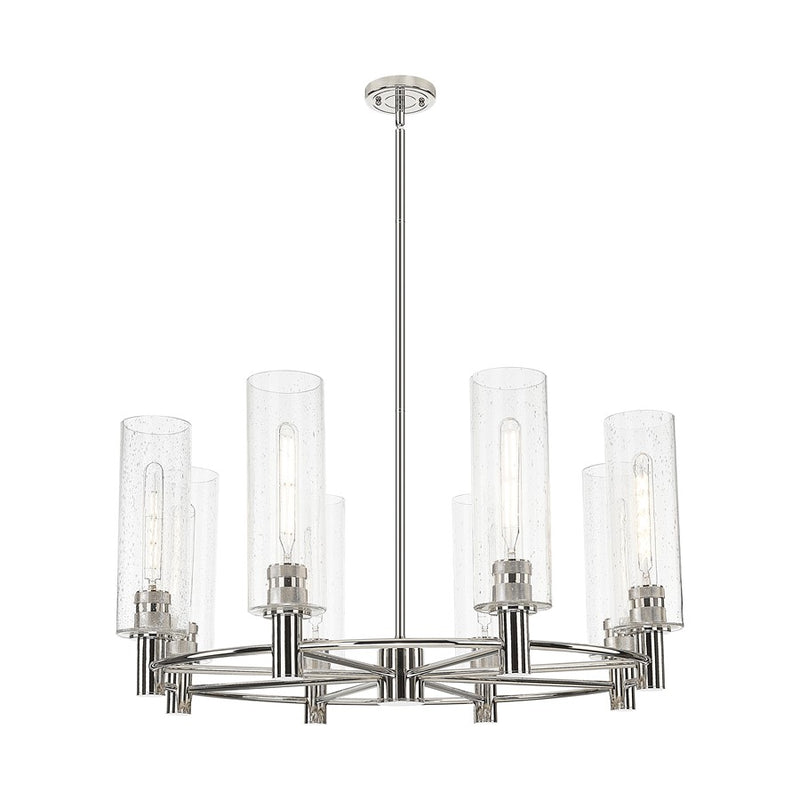 Innovations CP 8Lt 32" Stem Chandelier/12" PN/SD - 434-8CR-PN-G434-12SDY
