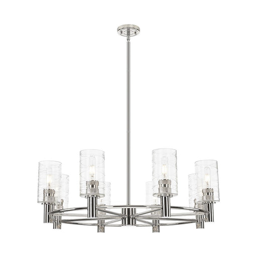 Innovations Crown Point 8Lt 32" Stem Chandelier/7" PN/DS - 434-8CR-PN-G434-7DE