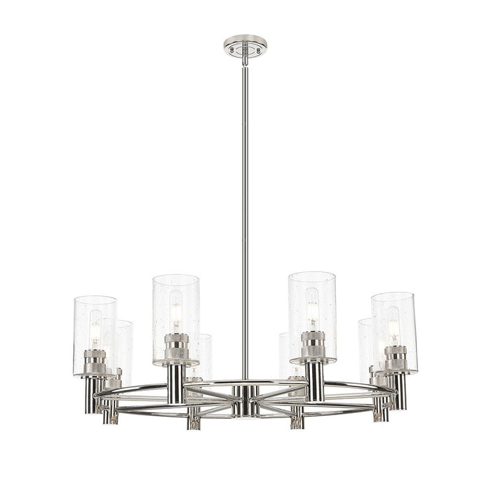 Innovations Crown Point 8Lt 32" Stem Chandelier/7" PN/SD - 434-8CR-PN-G434-7SDY