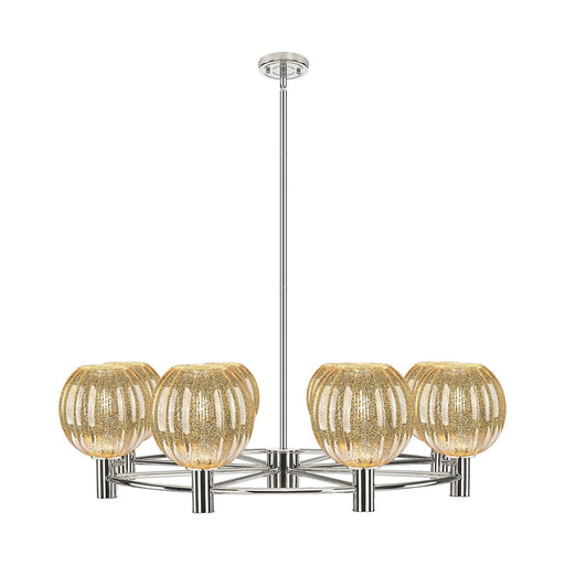 Innovations Preston Globe 37in 8-Light Chandelier | Industrial Polished Nickel and Mercury Glass | Dining Room & Living | Model 434-8CR-PN-G458-7ME