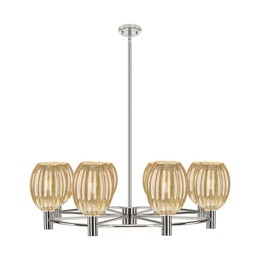 Innovations Preston Bulb 36in 8-Light Chandelier | Industrial Polished Nickel and Mercury Glass | Kitchen Island & Dining | Model 434-8CR-PN-G459-6ME