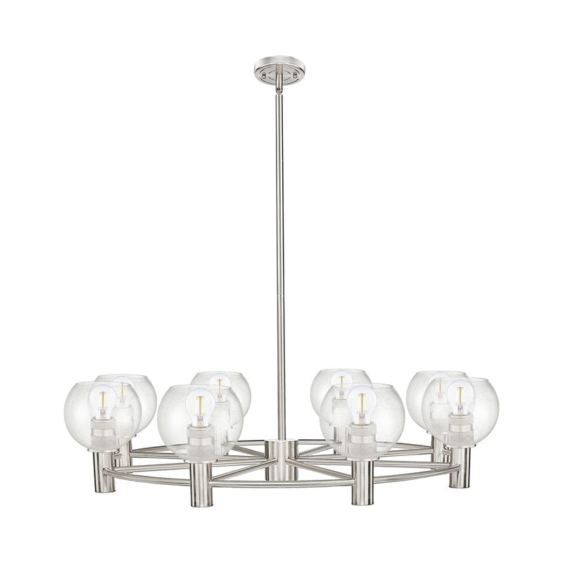 Innovations CP 8Lt 36" Athens Stem Chandelier, SN/Seed - 434-8CR-SN-G124-6