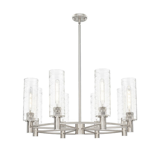 Innovations Crown Point 8Lt 32" Stem Chandelier/12" SN/DS - 434-8CR-SN-G434-12DE