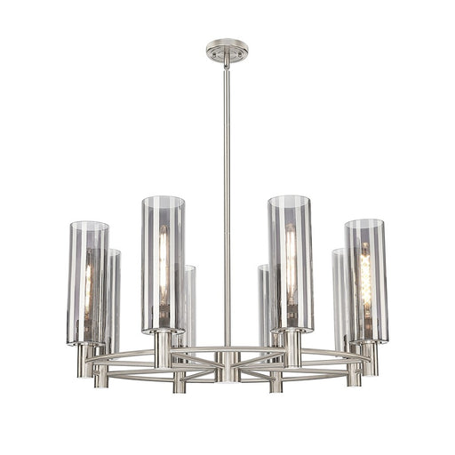 Innovations Crown Point 8Lt 32" Stem Chandelier/12" SN/SM - 434-8CR-SN-G434-12SM