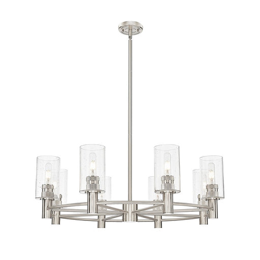 Innovations Crown Point 8Lt 32" Stem Chandelier/7" SN/DS - 434-8CR-SN-G434-7DE