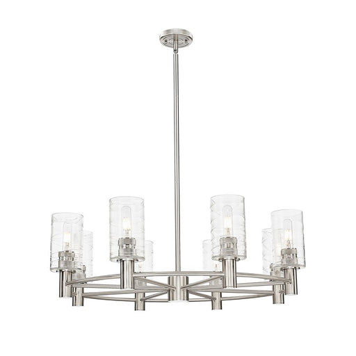 Innovations Crown Point 8Lt 32" Stem Chandelier/7" SN/SD - 434-8CR-SN-G434-7SDY