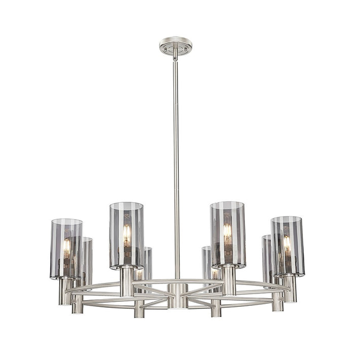 Innovations Crown Point 8Lt 32" Stem Chandelier/7" SN/SM - 434-8CR-SN-G434-7SM