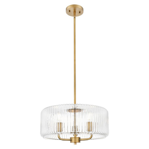 Innovations Windsor 3Lt 16" Stem Pendant, BB/Clear - 436-3S-BB-G436-16CL