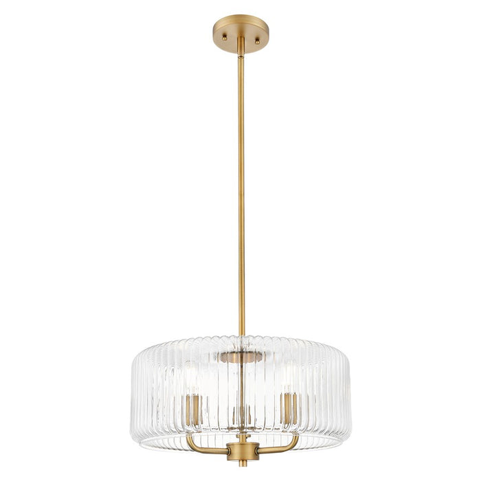 Innovations Windsor 3Lt 16" Stem Pendant, BB/Clear - 436-3S-BB-G436-16CL