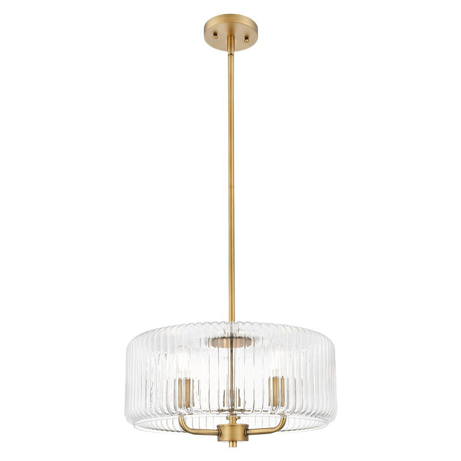Innovations Windsor 3Lt 16" Stem Pendant, BB/Clear - 436-3S-BB-G436-16CL