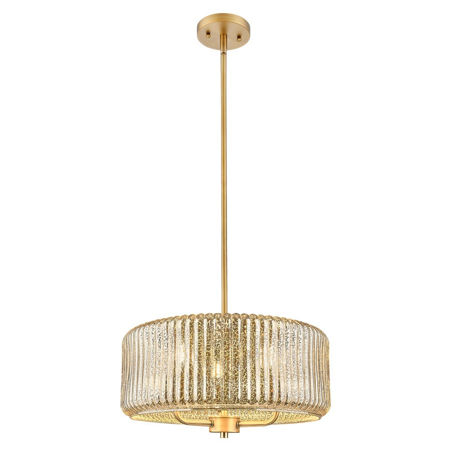 Innovations Windsor 3Lt 16" Stem Pendant, BB/Merc - 436-3S-BB-G436-16ME
