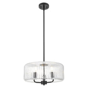Innovations Windsor 3Lt 16" Stem Pendant, Black/Clear - 436-3S-BK-G436-16CL