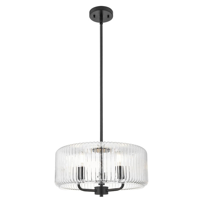 Innovations Windsor 3Lt 16" Stem Pendant, Black/Clear - 436-3S-BK-G436-16CL