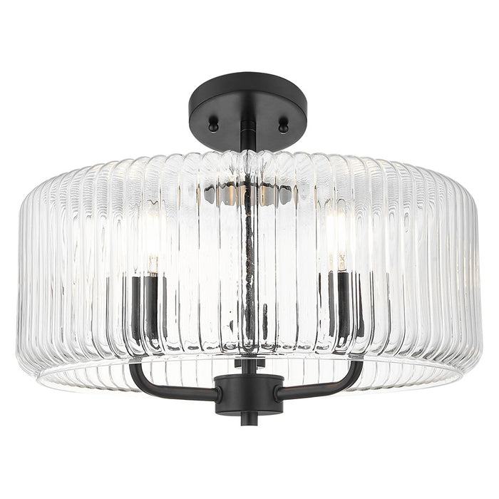 Innovations Windsor 3Lt 16" Stem Pendant, Black/Clear