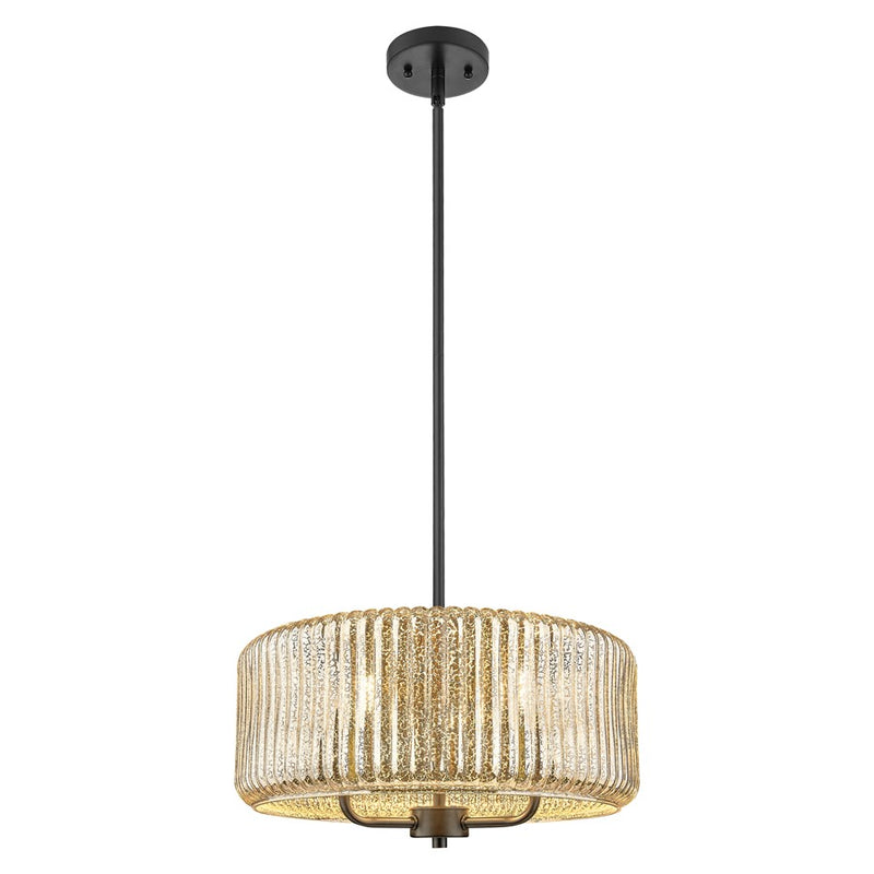 Innovations Windsor 3Lt 16" Stem Pendant, Black/Mercury - 436-3S-BK-G436-16ME