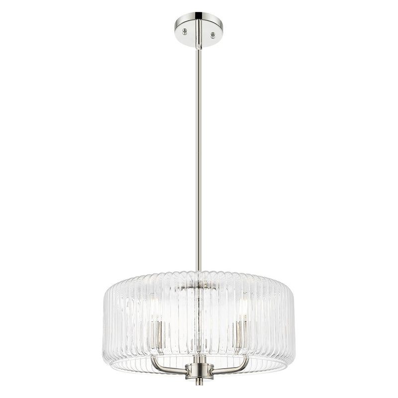 Innovations Windsor 3Lt 16" Stem Pendant, PN/Clear - 436-3S-PN-G436-16CL