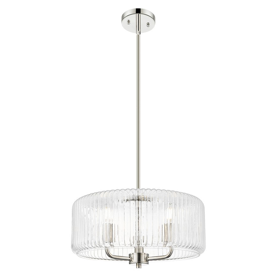 Innovations Windsor 3Lt 16" Stem Pendant, PN/Clear - 436-3S-PN-G436-16CL