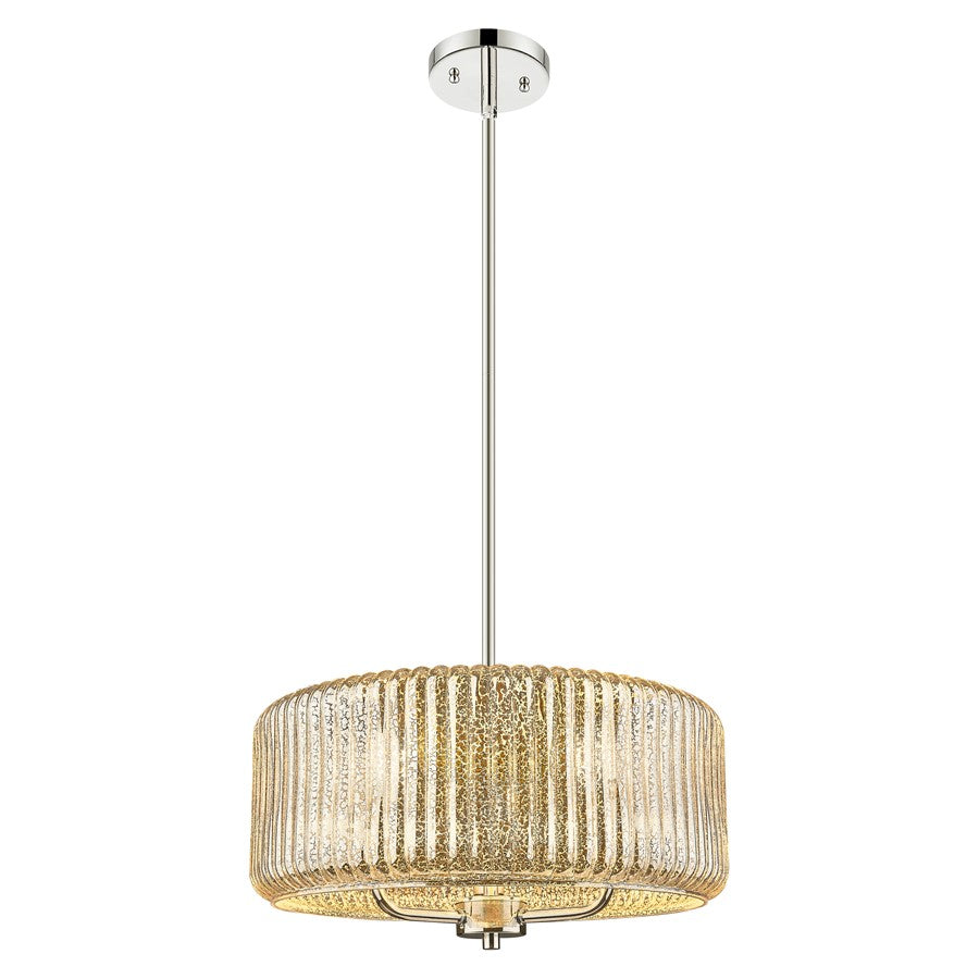 Innovations Windsor 3Lt 16" Stem Pendant, PN/Merc - 436-3S-PN-G436-16ME