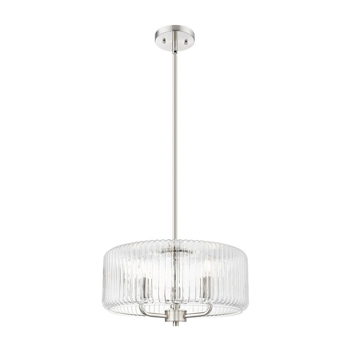Innovations Windsor 3Lt 16" Stem Pendant, SN/Clear - 436-3S-SN-G436-16CL