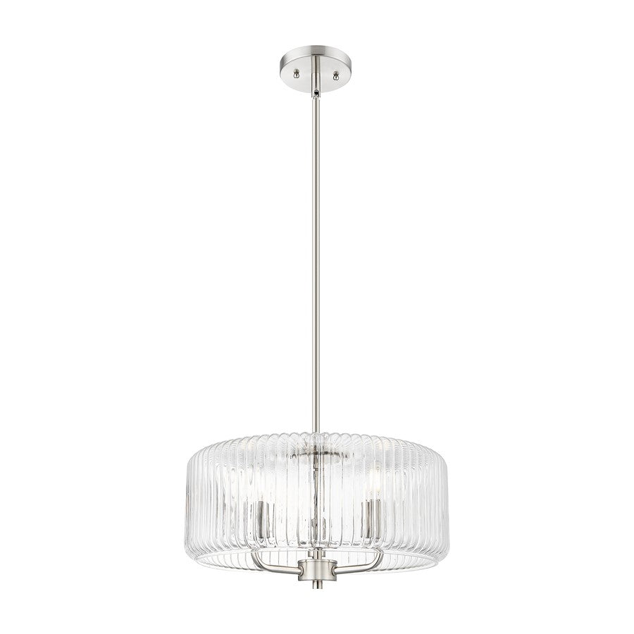 Innovations Windsor 3Lt 16" Stem Pendant, SN/Clear - 436-3S-SN-G436-16CL