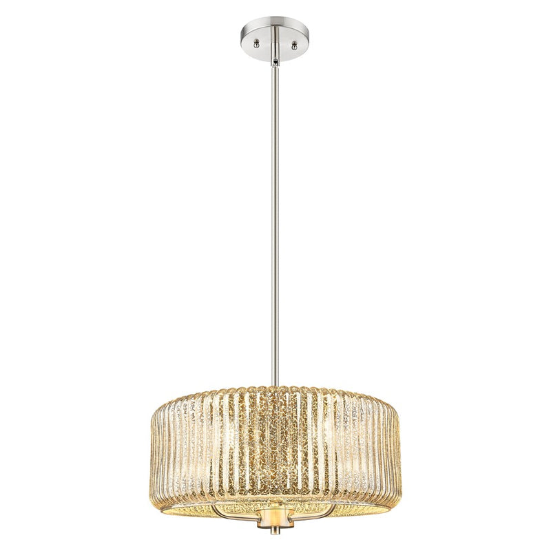 Innovations Windsor 3Lt 16" Stem Pendant, SN/Merc - 436-3S-SN-G436-16ME