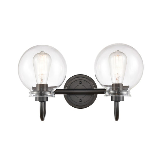 Innovations 2W 437-2W-BK-CL Olivia Bath Vanity, Matte Black/Clear