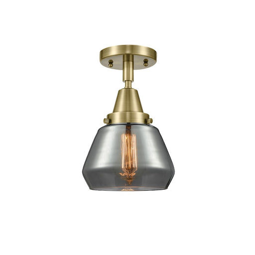 Innovations Fulton 1 Light Flush Mount, Brass/Plated Smoke - 447-1C-AB-G173