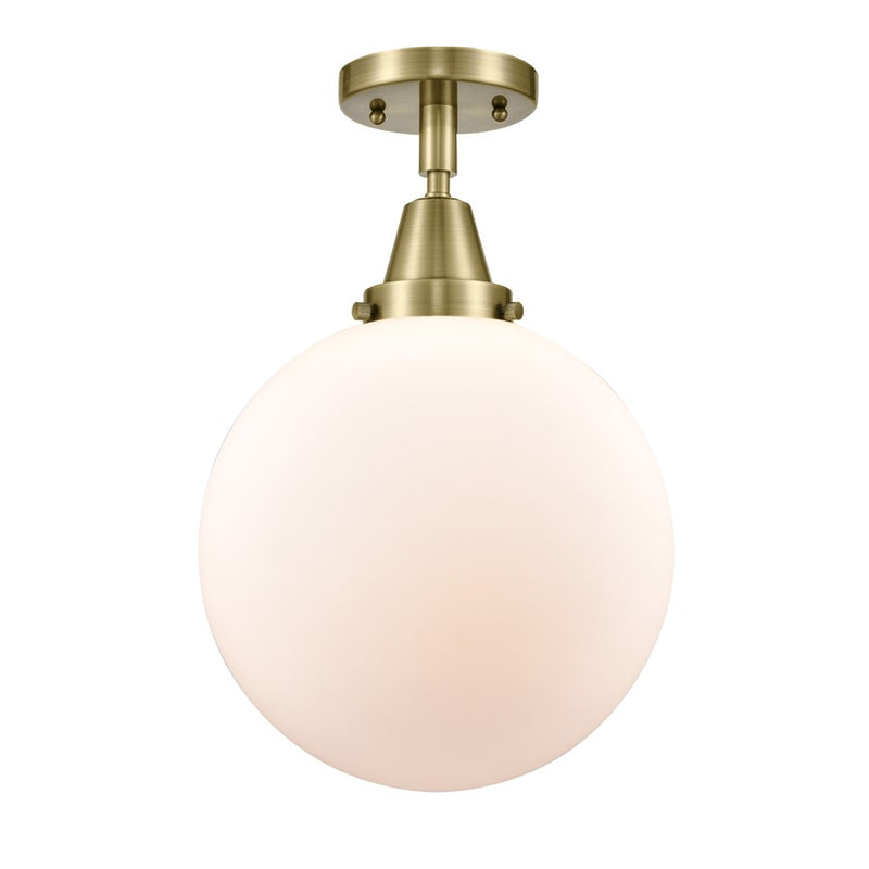 Innovations Caden Beacon 10" Flush Mount, AB/White - 447-1C-AB-G201-10